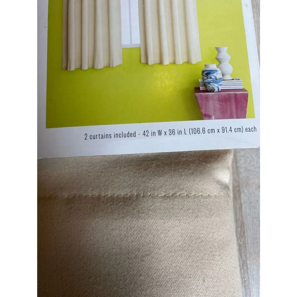 Room Essentials Beige/Cream Café Curtain Panels